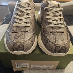 Size 10 - Gucci 100 Rhyton Sneaker Beige Monogram
